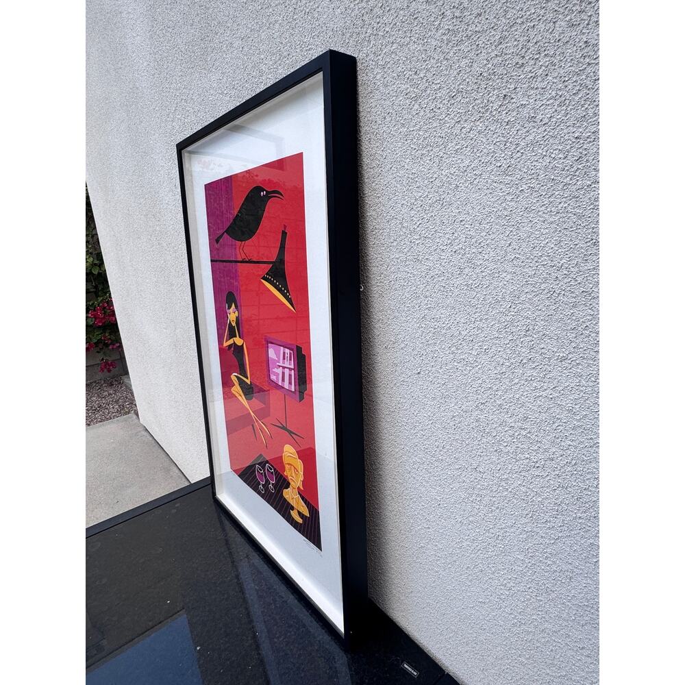 SHAG Josh Agle Elsa and the Raven Signed Numbered Serigraph 2006 Framed 24/200 - Picture 4 of 6